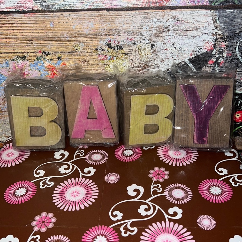 New “BABY” Thick Wooden Letters Blocks Accent Decor - Michael’s